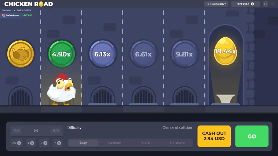 Chicken Road — banner principale su SpinRollz Casino