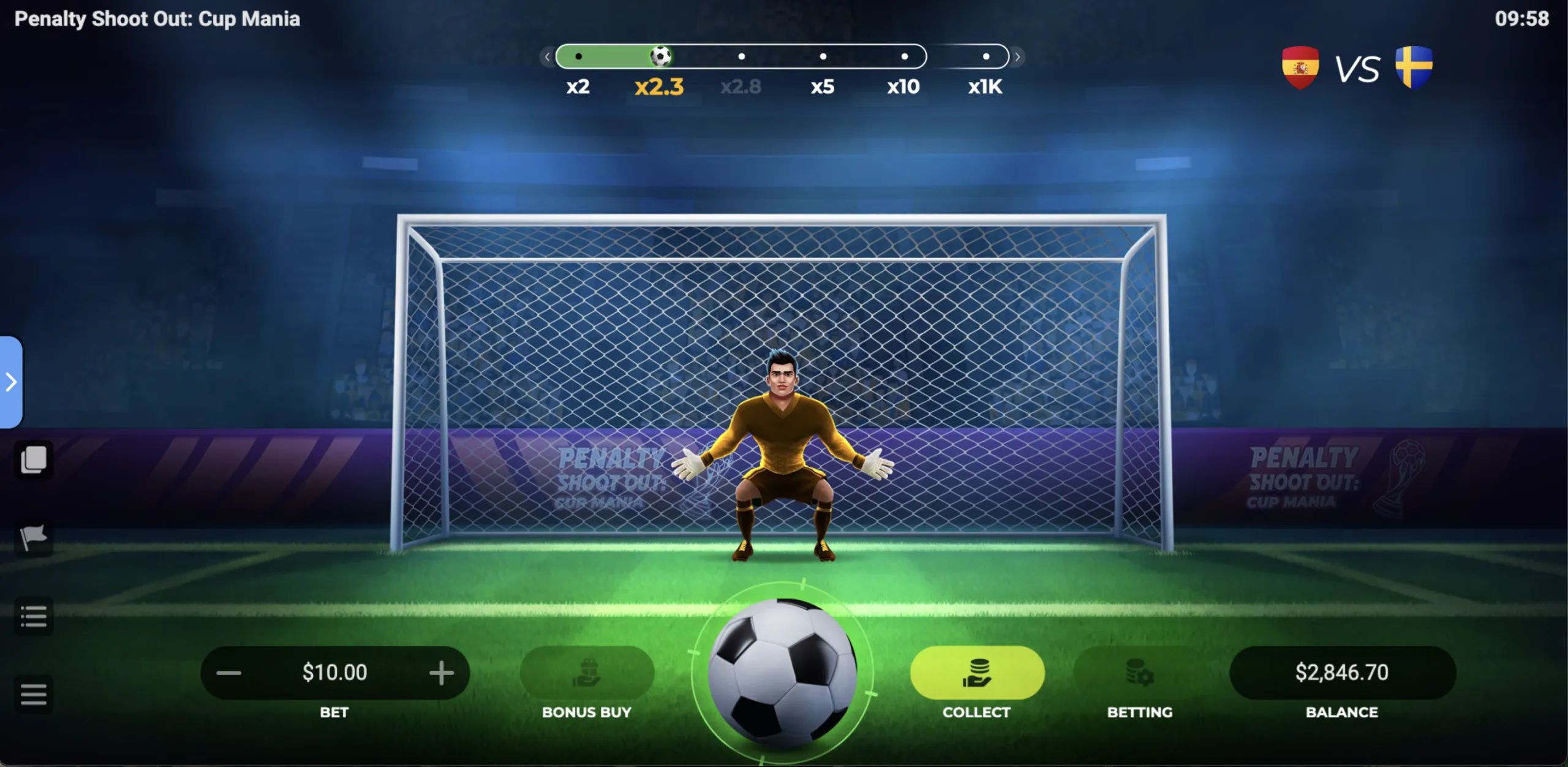 Penalty Shoot-Out Cup Mania — banner principale su SpinRollz Casino